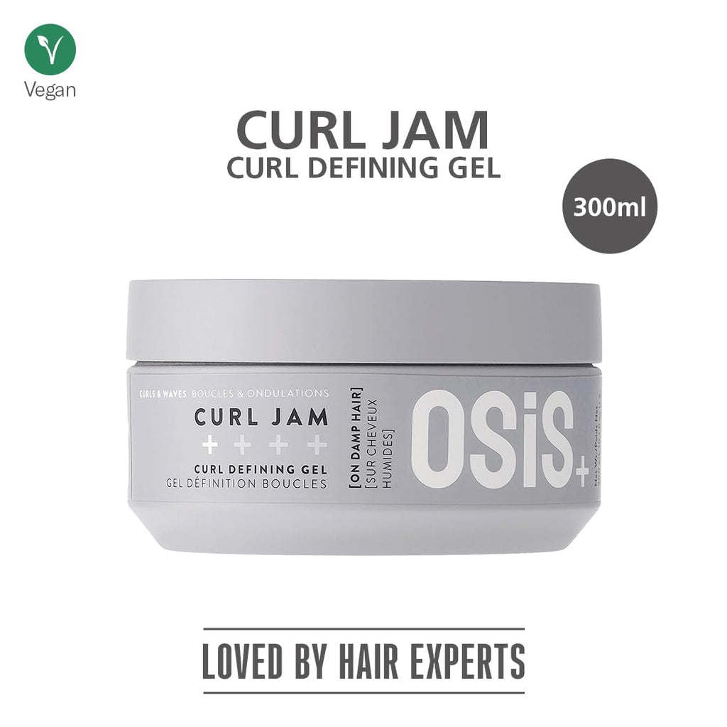 Schwarzkopf Professional OSiS+ Curl Jam - Curl Defining Gel for Hair styling I Light Hold I For natural shine and Soft Bouncy Curls | Protection against Humdity | Provides intense Moisture | Vegan | Glycerin | 300 ml  from OSiS+