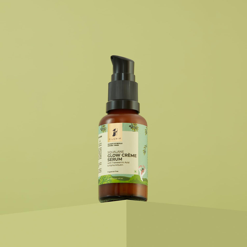 PILGRIM Spanish Squalane 4% Niacinamide & 1% Alpha arbutin Glow Crème Serum | Face serum for glowing skin | Women & Men | All Skin types | 30 ml Face serum from pilgrim