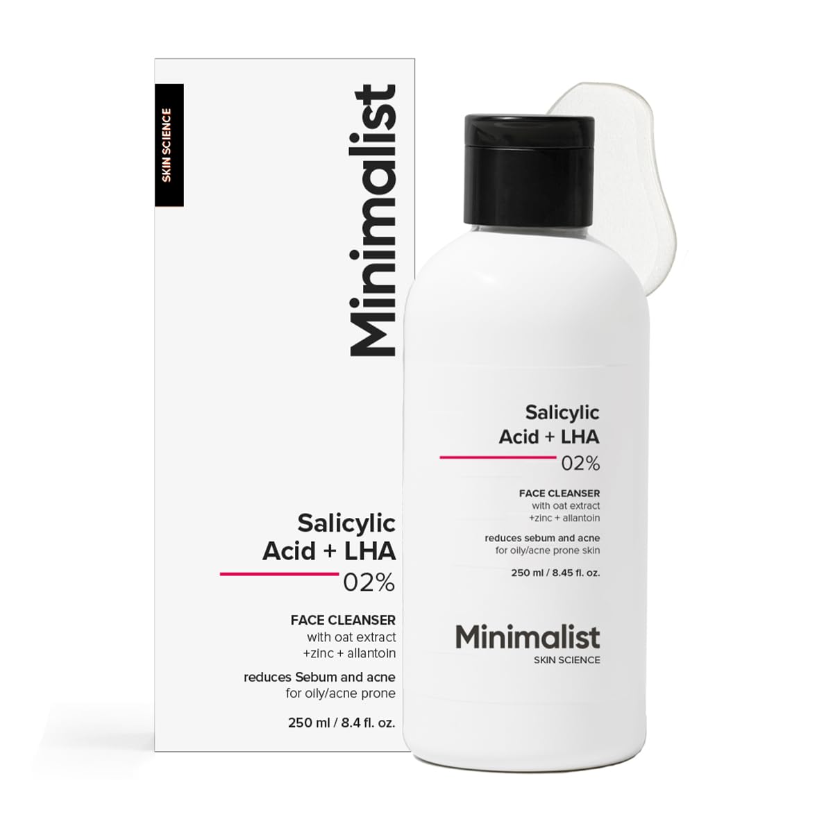 Minimalist 2% Salicylic Acid + LHA Face Cleanser With Zinc For Reducing Sebum & Acne