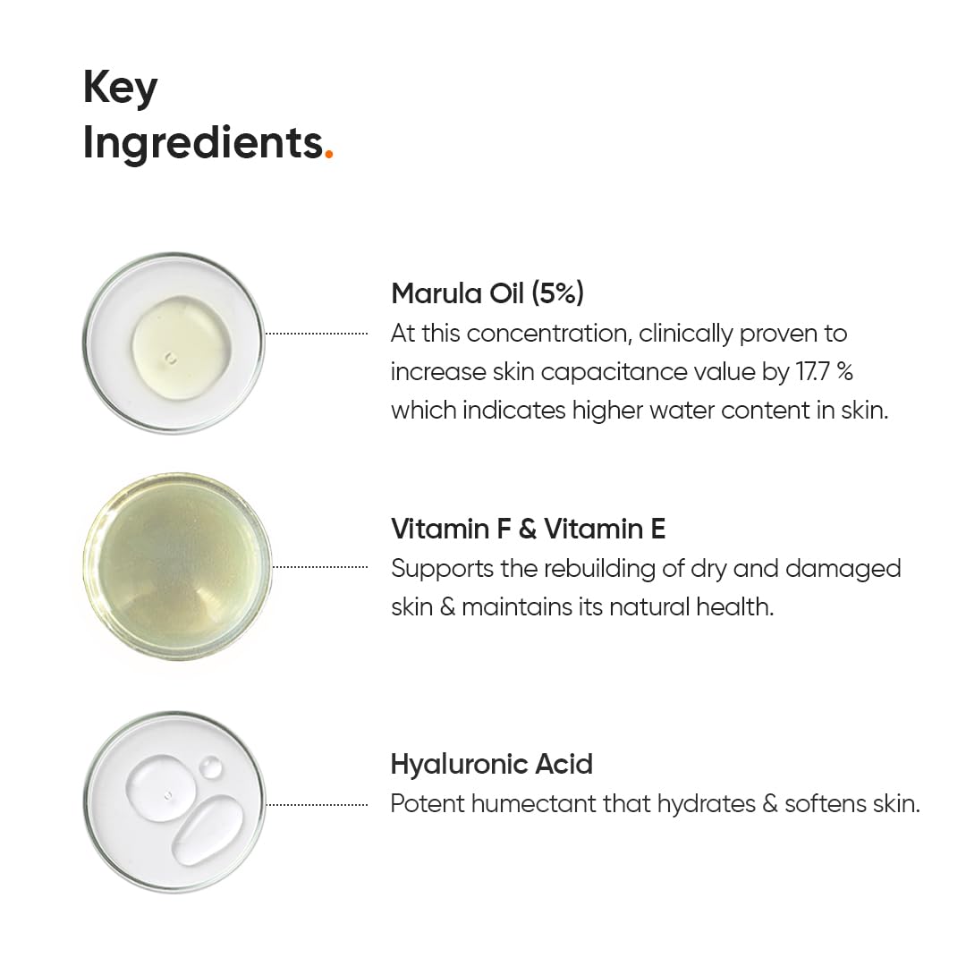 Minimalist Marula Oil 5% Face Moisturizer For Dry Skin With Hyaluronic Acid For Deep Nourishment & Hydration, For Men & Women (50gm)