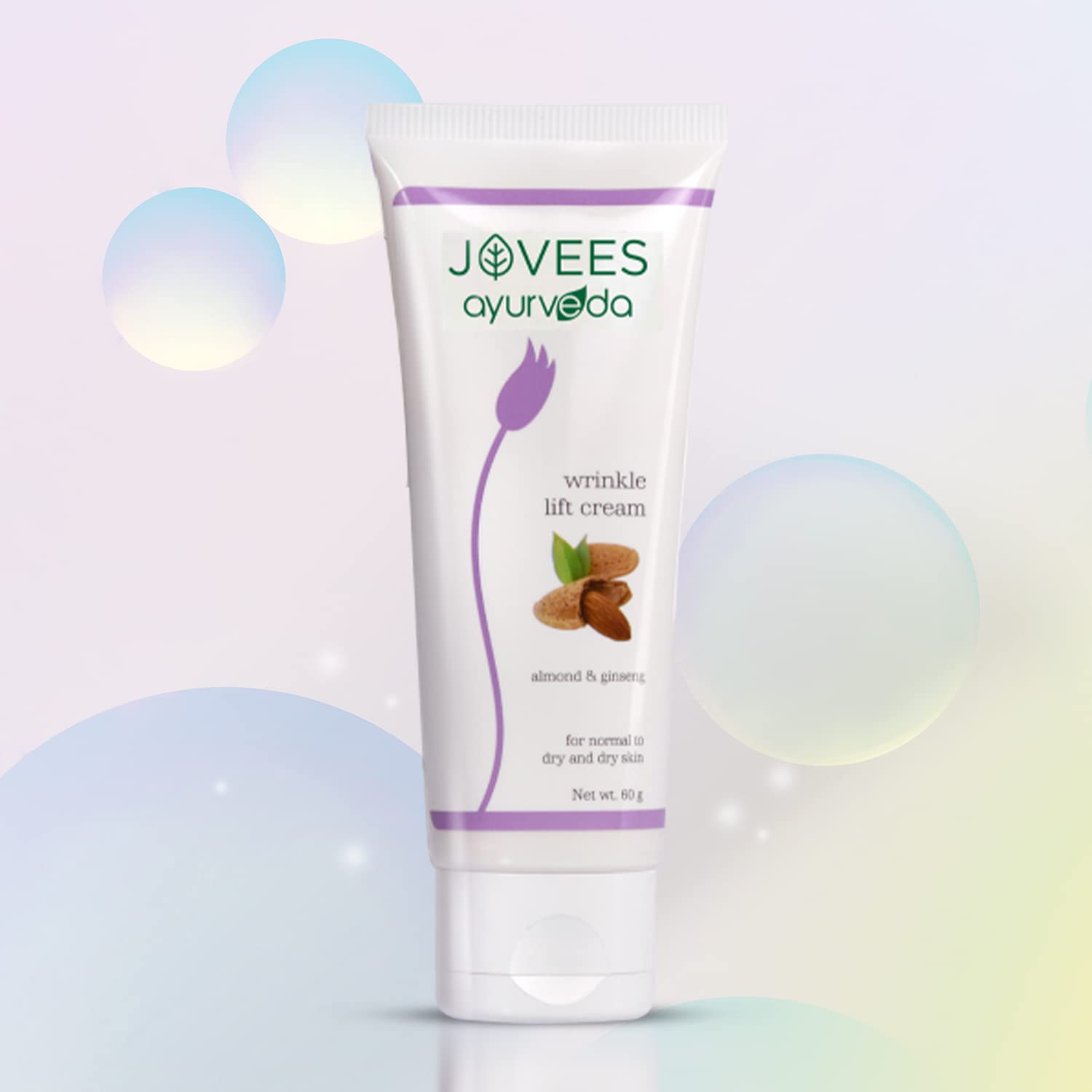 Jovees Herbal Almond & Ginseng Wrinkle Lift Face Cream, 60 gms | Anti-Wrinkle & Anti-Ageing Face Cream| All Skin Types | Paraben & Alcohol Free | 60gm  from JOVEES