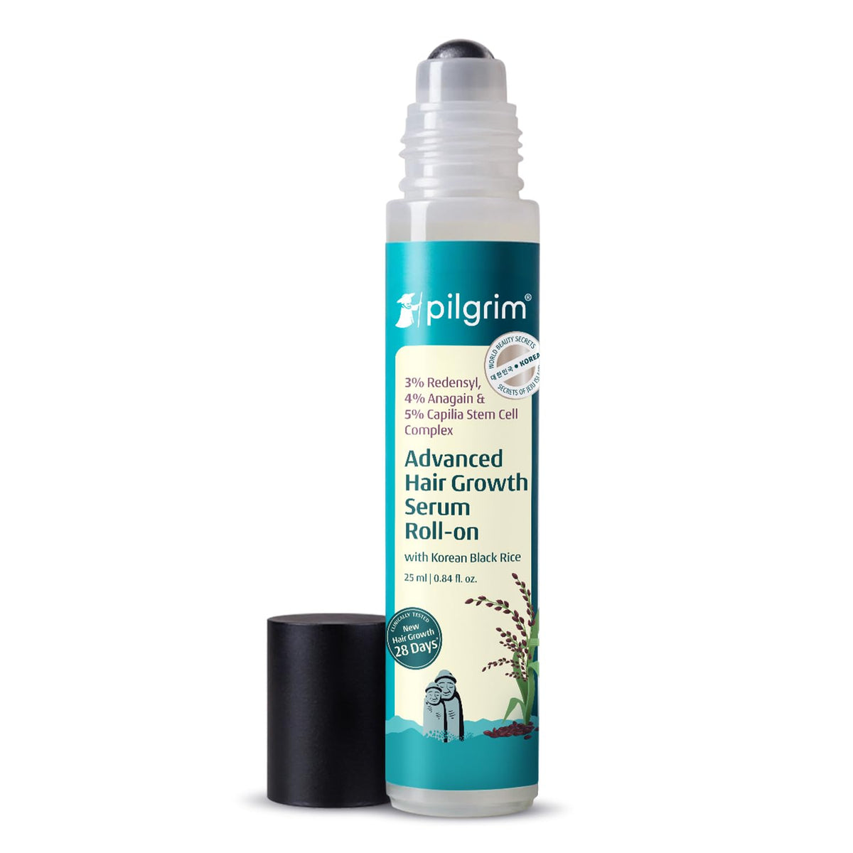 Pilgrim Redensyl 3% + Anagain 4% + Baicapil Advanced Hair Growth Serum (30ml) for Scalp with Korean Black Rice, Saw Palmetto | Control Fall, Stimulate Regrowth, Increase Density | For Women & Men