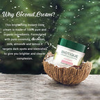 Biotique Coconut Brightening Instant Glow Cream| Lightweight and Non-Greasy | Reduces Dark Spots and Protects Ageing | Nourished and Moisturized Skin |100% Botanical Extracts| All Skin Types | 50gm Face Cream from Biotique
