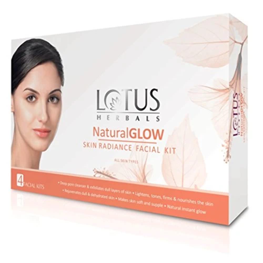 Lotus Herbals Natural Glow Skin Radiance 4 in 1 Facial Kit | Deep Pore Cleansing | Skin Lightening & Hydrating | 200g (Pack of 1)  from Lotus