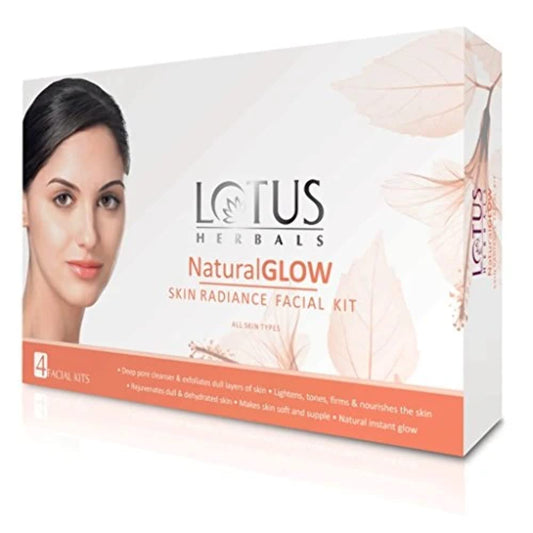 Lotus Herbals Natural Glow Skin Radiance 4 in 1 Facial Kit | Deep Pore Cleansing | Skin Lightening & Hydrating | 200g (Pack of 1)  from Lotus