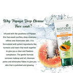 Biotique Papaya Deep Cleanse Face Wash | Gentle Exfoliation | Visibly Glowing Skin | 100% Botanical Extracts| Suitable for All Skin Types | 100ml face Wash from Biotique