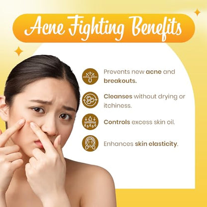 Ozone Acne Check Face Wash | Enriched with Aloe Vera, Lemon & Turmeric | For Oily Skin, Pimples, Acne Prone, Flawless & Glowing Skin | For Men & Women | 100gm  from Ozone