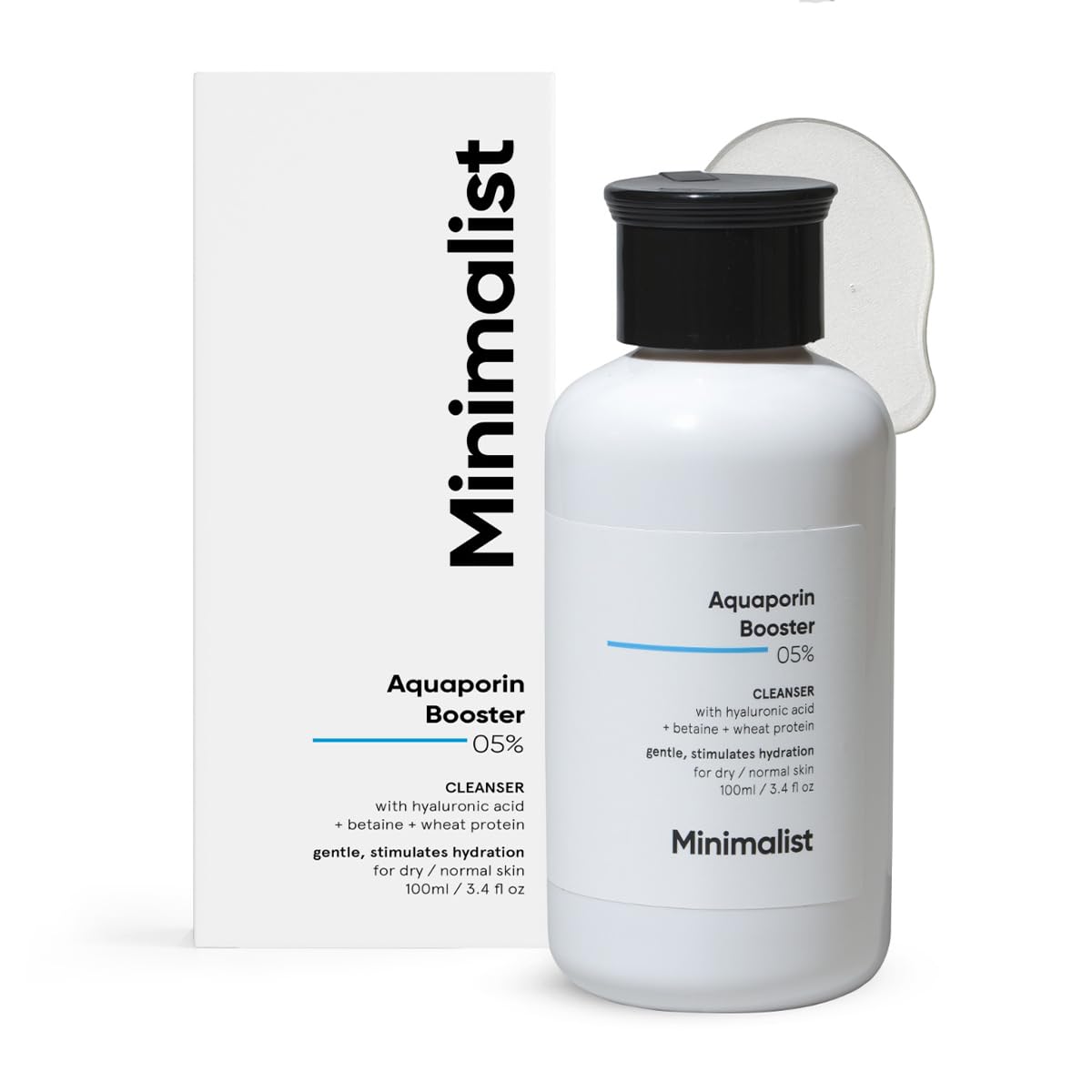 Minimalist 5% Aquaporin Booster | Hydrating Face Wash For Dry Skin with Hyaluronic Acid | Sulphate Free | Non-drying Cleanser | For Women & Men (100 ml)