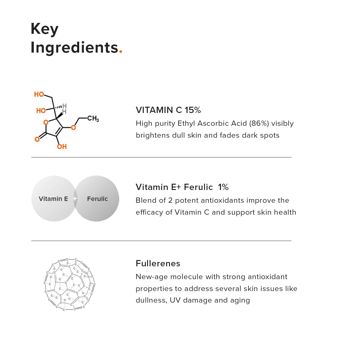 Minimalist Skin Brightening Vitamin C 16% Face Serum for All Skin Type | Protects from Oxidative Stress & Improves Skin Texture| For Women & Men | 20 ml