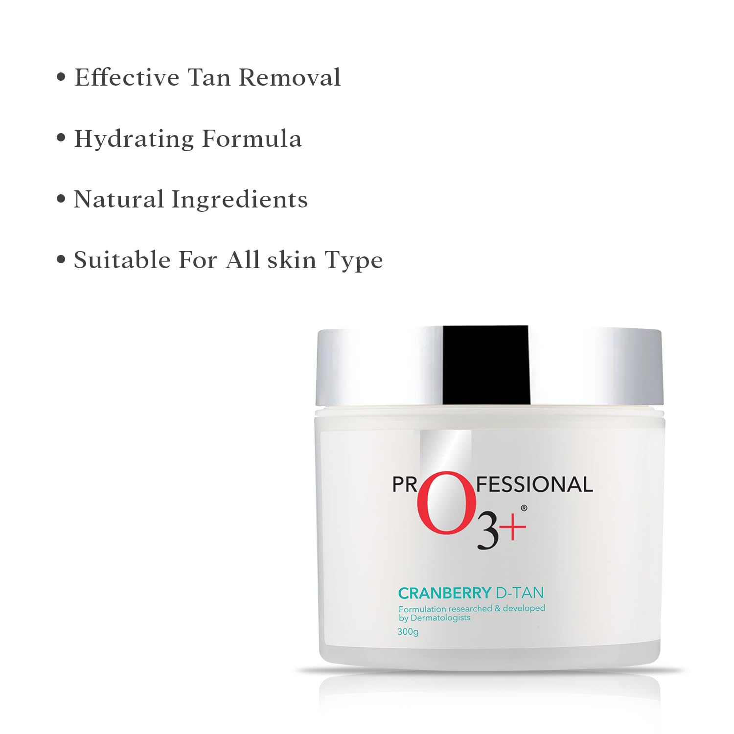 O3+ Cranberry D Tan with Natural Extracts for Tan Removal, Sun Damage Protection and Skin Whitening - For Oily Skin (De Tan 300 g)  from O3+