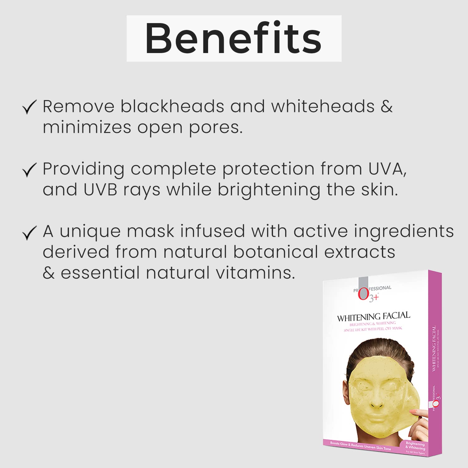 O3+ Whitening Facial Kit With Brightening & Whitening Peel Off Power Mask (45gm)  from O3+