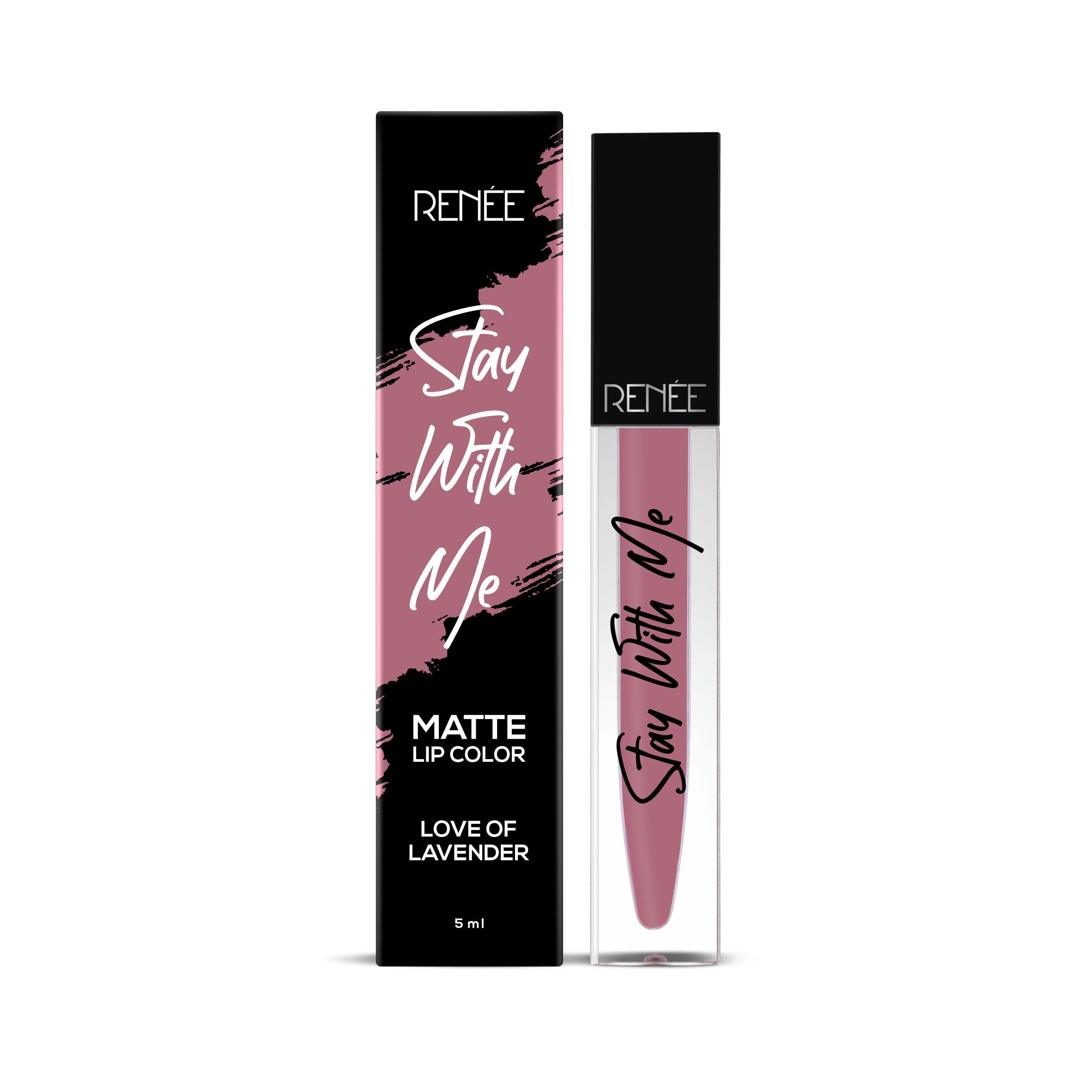 RENEE Stay With Me Matte Lip Color, Long Lasting, Non Transfer, Water & Smudge Proof, Light Weight Liquid Lipstick, Love of Lavender, 5ml  from RENEE