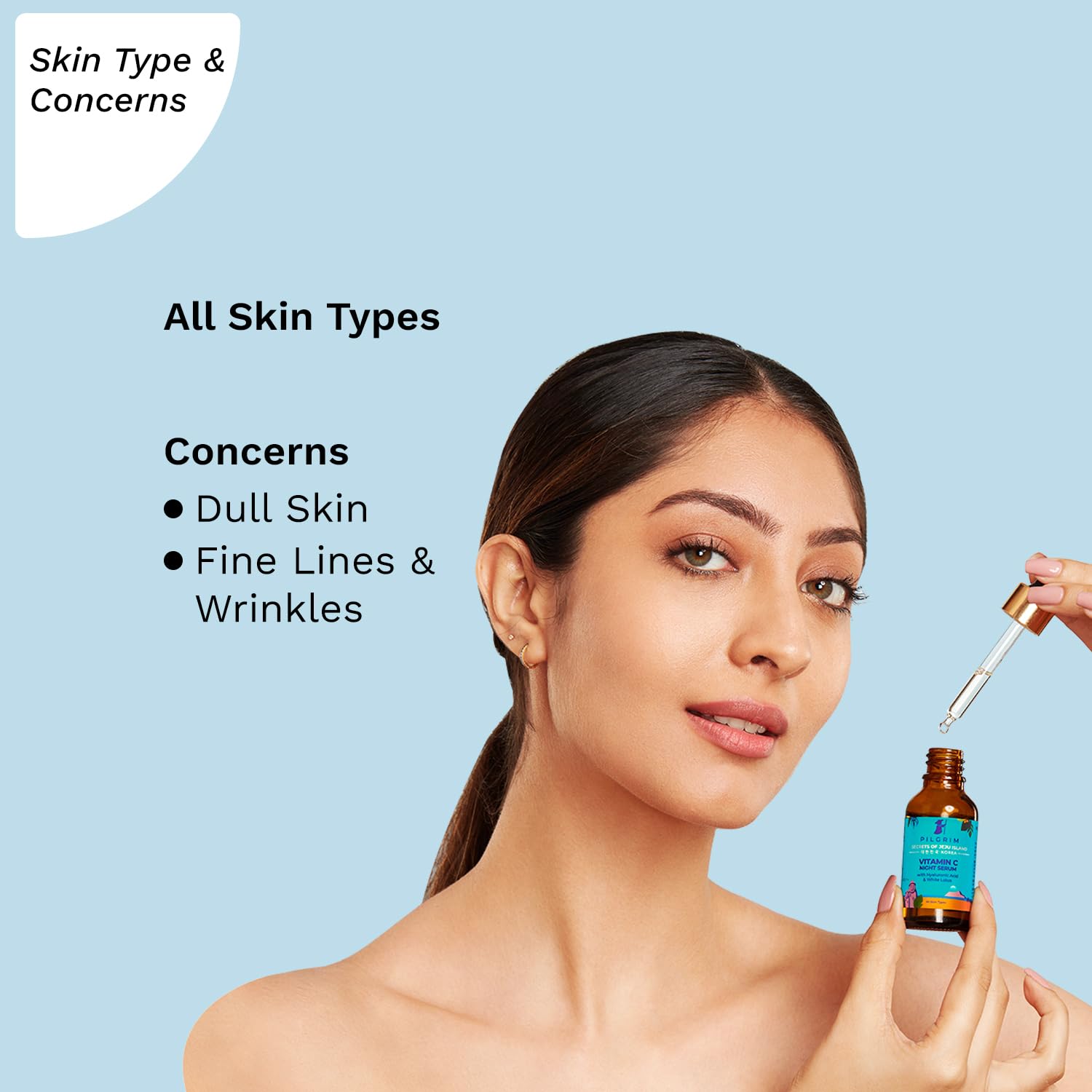 Pilgrim Vitamin C Night Serum with Hyaluronic Acid & White Lotus (30ml) Face serum from pilgrim
