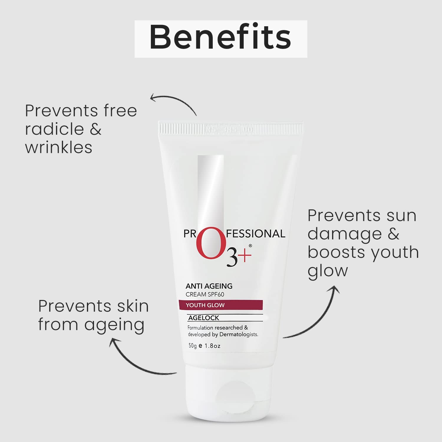 O3+ Dermal Zone Anti Ageing Cream SPF-60,50ml  from O3+