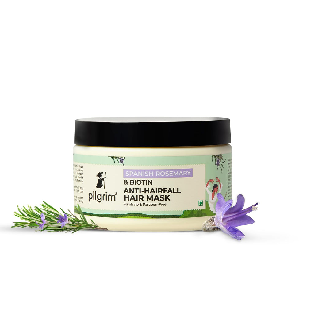 Pilgrim Spanish Rosemary Anti Hairfall Hair Mask, 200Gm With Biotin For Reducing Hair Fall & Strengthens Hair, 1 Count