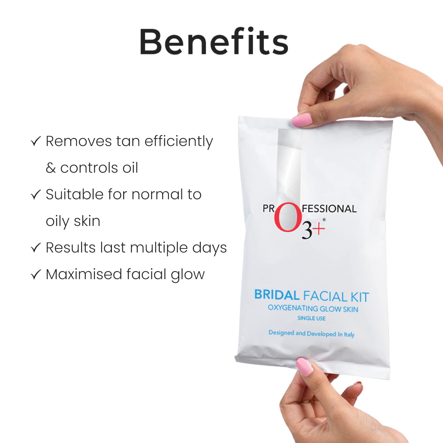 O3+ Bridal Facial Kit Oxygenating Glow Skin for Deep Cleansing, Bright & Radiant Complexion Suitable for All Skin Types (42g+50ml Single use Kit)  from O3+