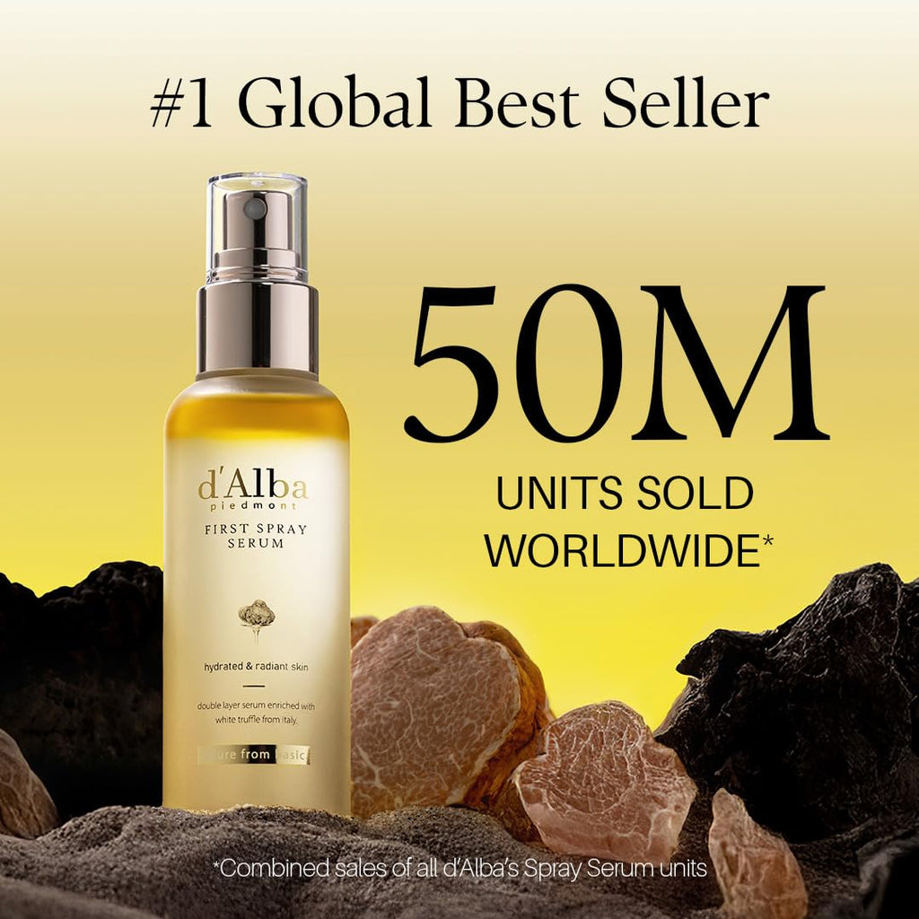 d'alba Piedmont Italian White Truffle Spray Serum, Vegan Skin Care, Hydrating Face Moisturizer, Glow Serum for Radiant Skin, Non Comedogenic, All In One Mist, Korean Skin Care (3.38 fl oz/100ml)