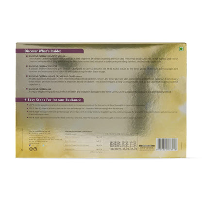 Lotus Radiant Gold Facial Kit for instant glow with 24K Pure Gold & Papaya ,4 easy steps (4 use) 1 Count (Pack of 1)  from Lotus
