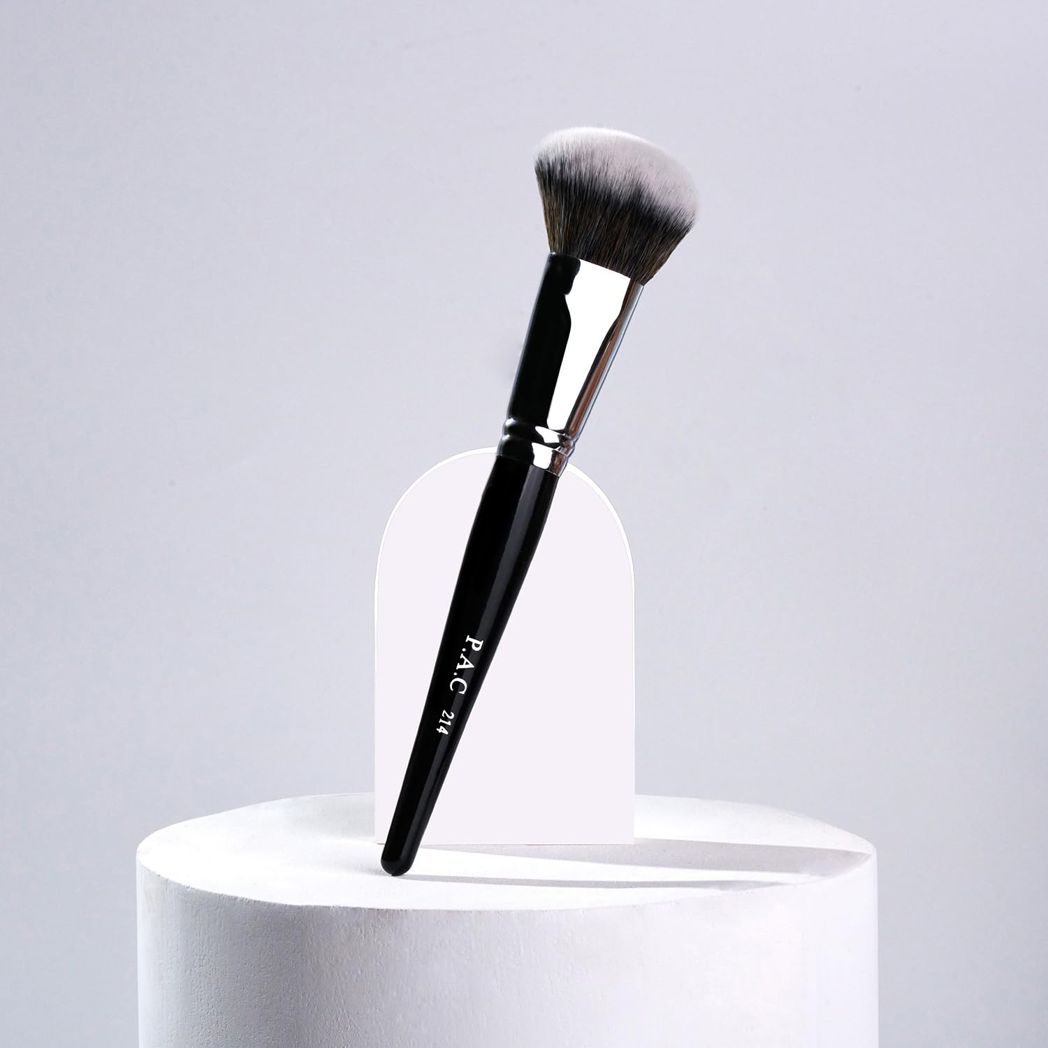 PAC Blush Brush 214 | Synthetic Bristle Makeup brush | Blending Brush for Setting Powder Formulation | Medium Coverage Application | Black - 1 Brush  from PAC