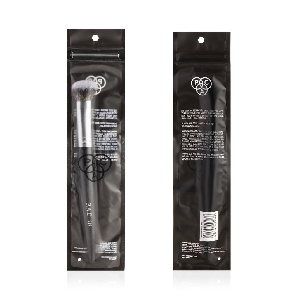 PAC Concealer Brush 219 for Women with soft bristles | Multipurpose Brush Can be used to highlight & brighten your face & for precise contouring | Works with Cream, Liquid and Powder Formulations  from PAC