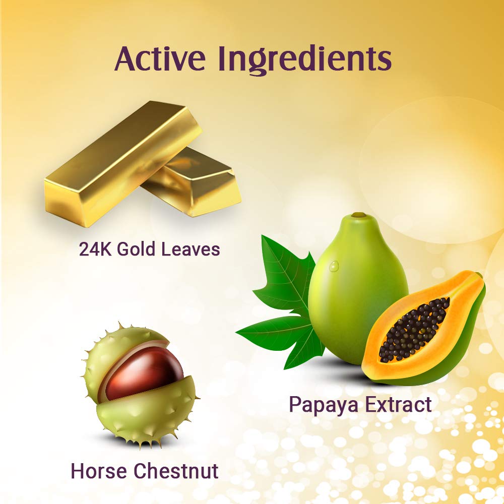 Lotus Herbals Radiant Gold Facial Kit For Instant Glow With 24K Pure Gold & Papaya,4 Easy Steps, (Multiple Use)170g (Pack of 1)  from Lotus