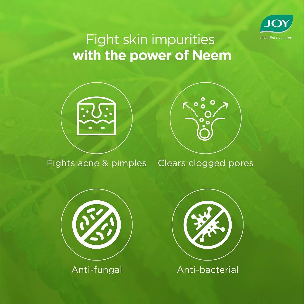 Joy Natural Skin Purifying Neem Face Wash for Acne & Pimples (2X100ml) | Removes Impurities & Reveals Natural Glow | For All Skin Types, Men & Women  from JOY