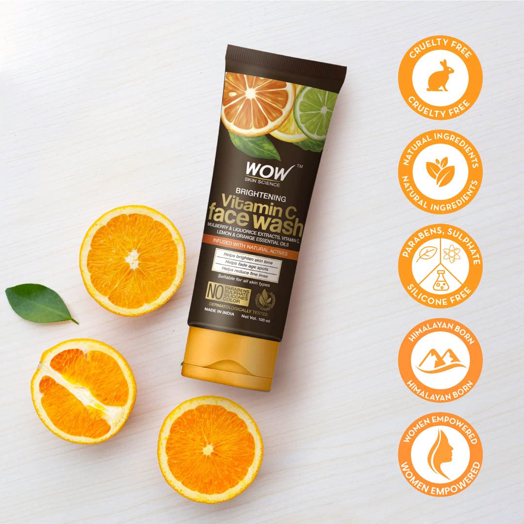WOW Skin Science Brightening Vitamin C Face Wash(100ml) pack of 2
