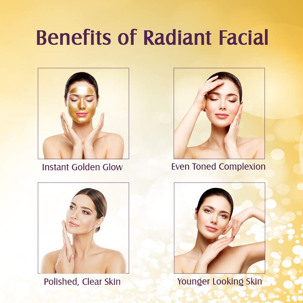 Lotus Herbals Radiant Gold Facial Kit For Instant Glow With 24K Pure Gold & Papaya,4 Easy Steps, (Multiple Use)170g (Pack of 1)  from Lotus