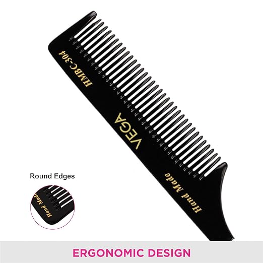 Vega Tail Hair Comb (India's No.1* Hair Comb Brand)with Steel Pin For Women, (HMBC-304) Vega Tail Hair Comb from vega