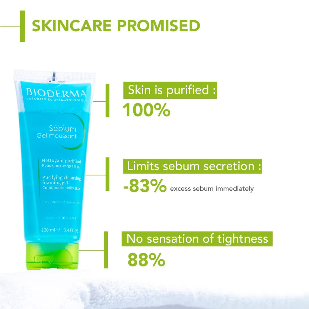 Bioderma Sebium Gel Moussant Purifying Cleansing Foaming Gel Combination To Oily Skin, 100ml cleansing foam from Bioderma