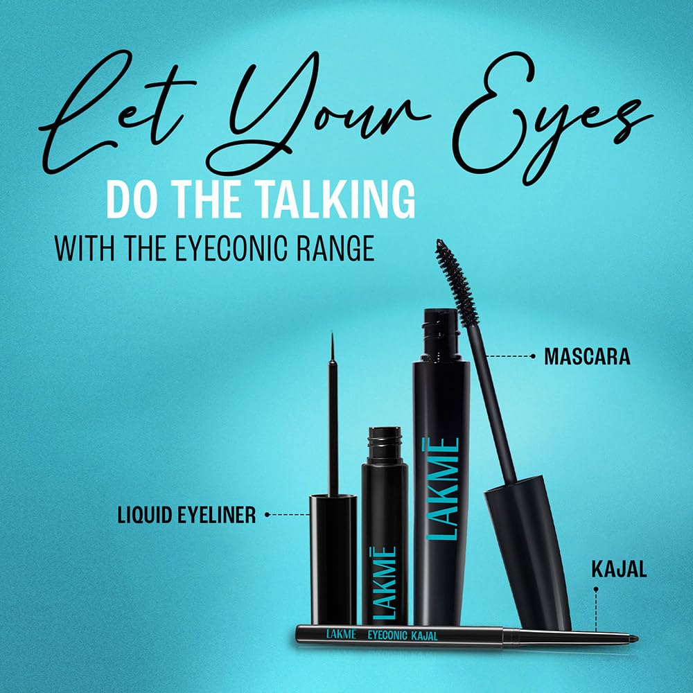 Lakme Eyeconic Liquid Eye Liner, Black, Long Lasting Matte Waterproof Liner - Smudge Proof, Transfer Proof Eye Makeup for 24 hrs, 4.5 ml  from LAKMÉ
