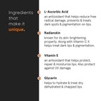 Minimalist Lip Treatment Balm for Pigmented & Dark Lips | 8% L-Ascorbic Acid with Vitamin E, Radianskin & Glycerine | For Women & Men | 12 gm