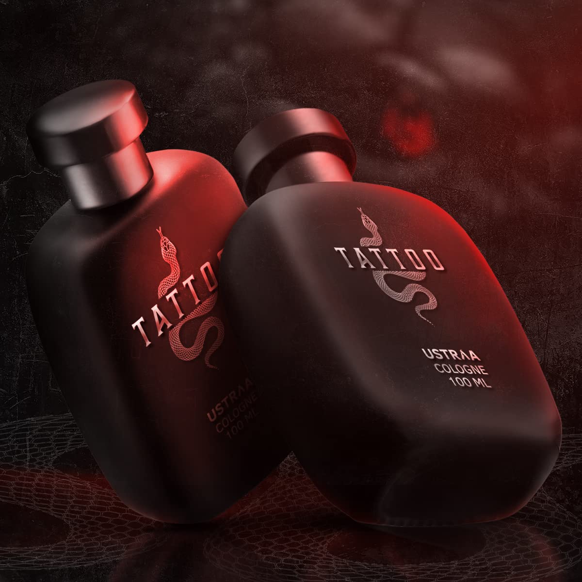 Ustraa Tattoo Cologne - 100ml - Perfume for Men | with a mix of spicy, woody and citrusy notes | Ideal for night occasions | Long-lasting fragrance with no gas perfume from Ustraa