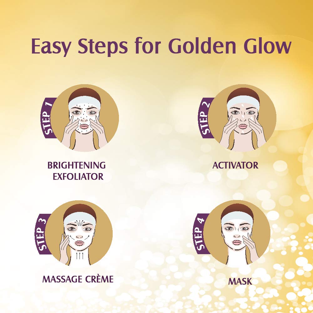 Lotus Herbals Radiant Gold Facial Kit For Instant Glow With 24K Pure Gold & Papaya,4 Easy Steps, (Multiple Use)170g (Pack of 1)  from Lotus