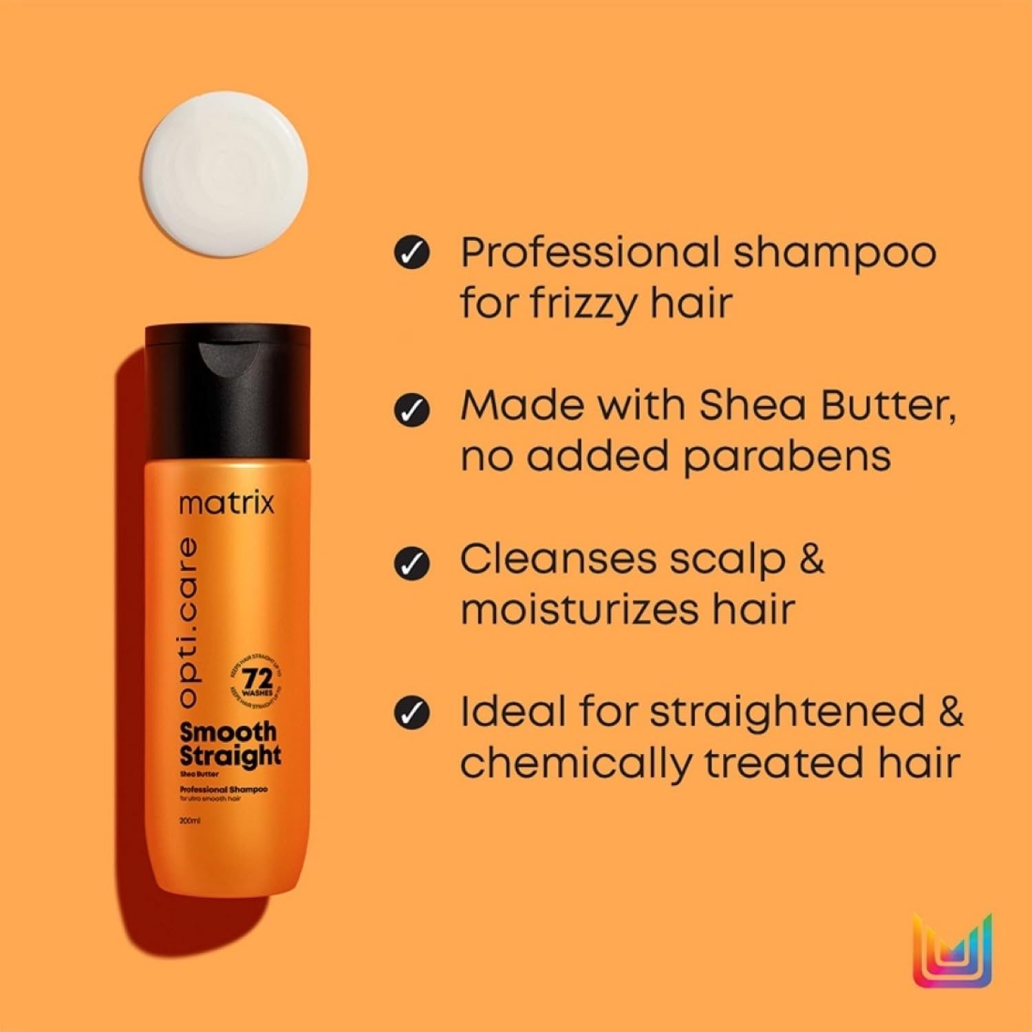 Matrix Opti.Care Professional Shampoo + Conditioner + Serum Combo for Salon Smooth Straight Hair | Control Frizzy Hair for up to 4 Days | With Shea Butter | No Added Parabens (200 ml + 98 g + 100 ml )  from Matrix