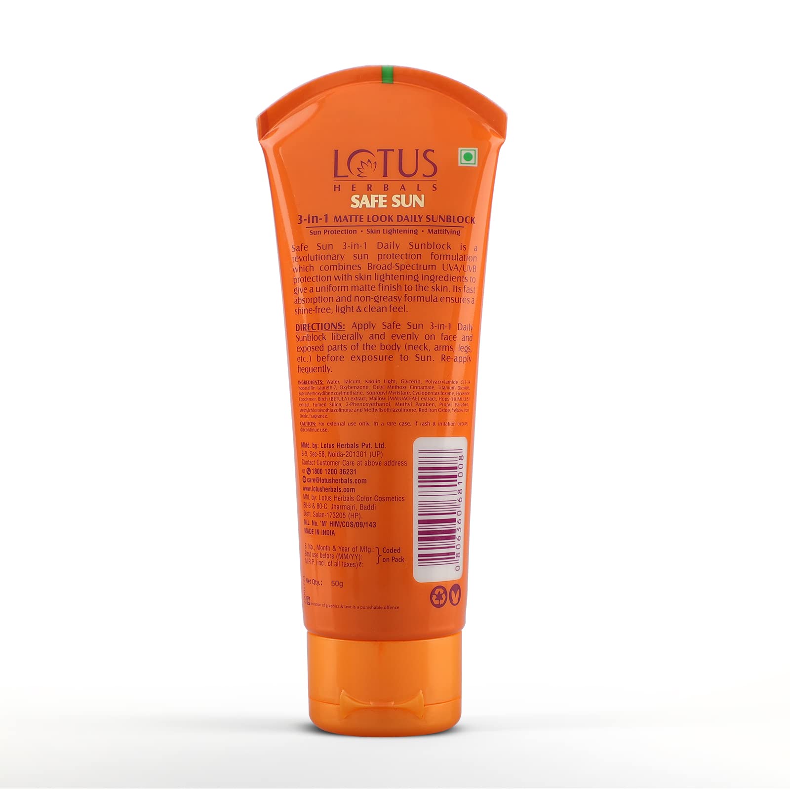 Lotus Herbals Tinted Sunscreen Spf 40 Cream| Non-greasy | Lightweight | Instant BB Glow | All Skin Types |50g  from Lotus