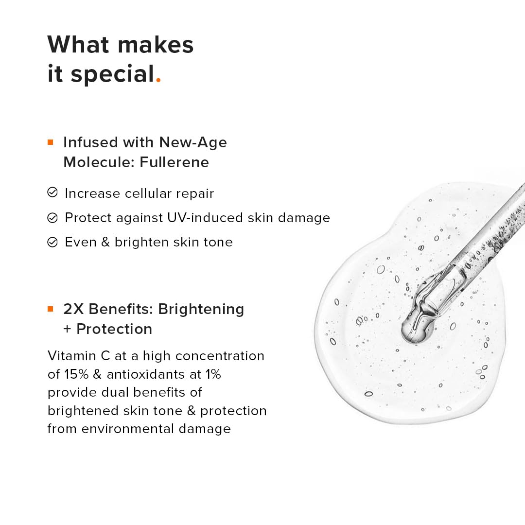 Minimalist Skin Brightening Vitamin C 16% Face Serum for All Skin Type | Protects from Oxidative Stress & Improves Skin Texture| For Women & Men | 20 ml