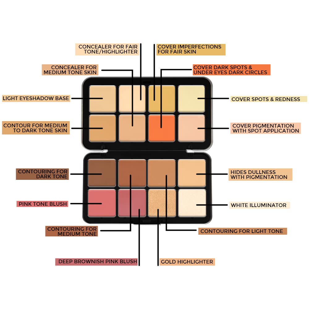 Daily Life Forever52 16 Color Camouflage HD Palette - Light Weight Multi-Purpose Matte Concealer Color Corrector Palette - CHP002 concealer from Forever52