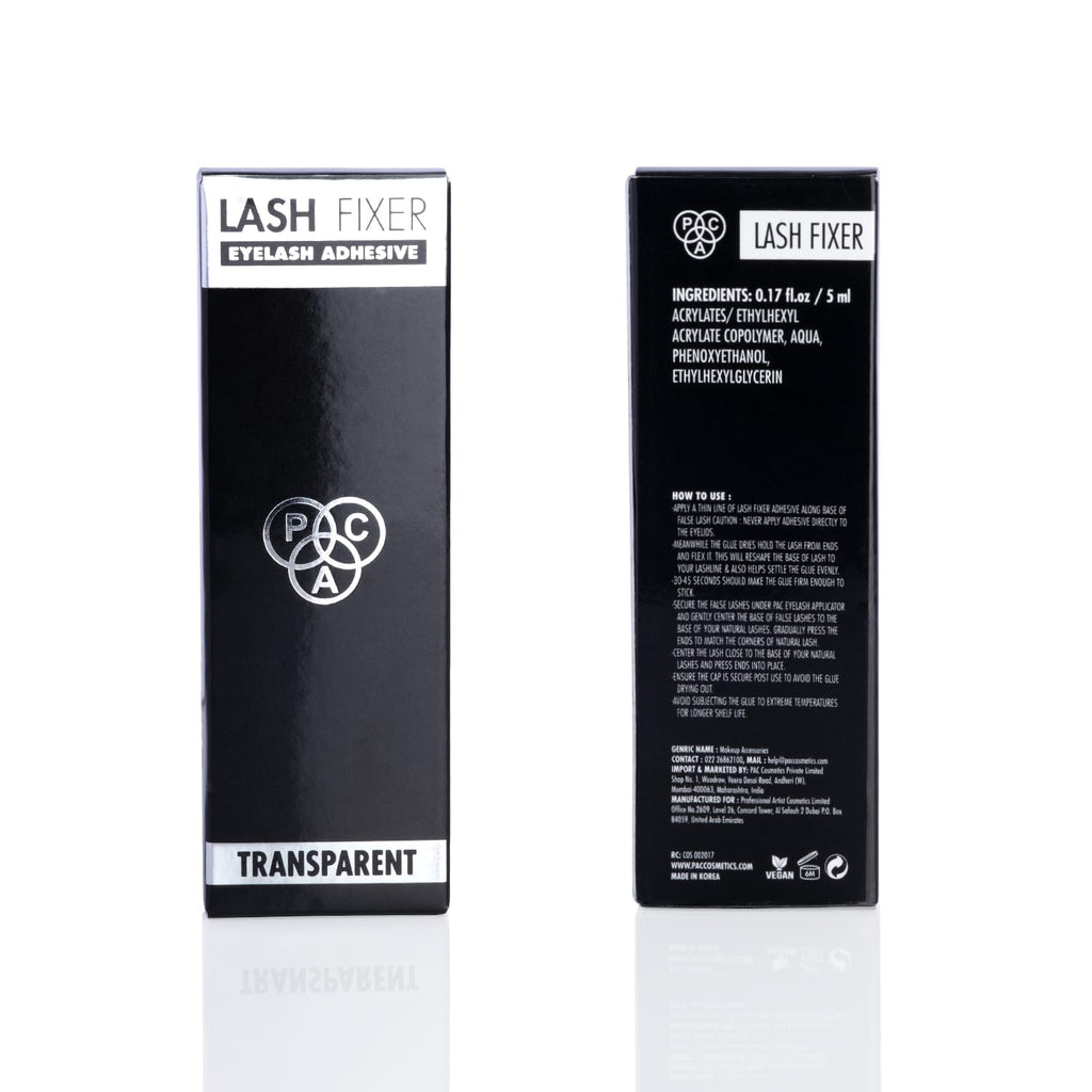 Pac Lash Fixer (Eyelash Adhesive) Transparent | Waterproof & Quick-dry Invisible Eye Lash Glue Works with Synthetic & natural fiber Lashes | Non-Toxic & Non-allergic for All Skin Types  from PAC