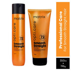 Matrix Opti.Care Professional Shampoo and Conditioner Combo for Salon Smooth Straight Hair | Control Frizzy Hair for up to 4 Days | With Shea Butter | No Added Parabens (350 ml + 196 g)  from Matrix