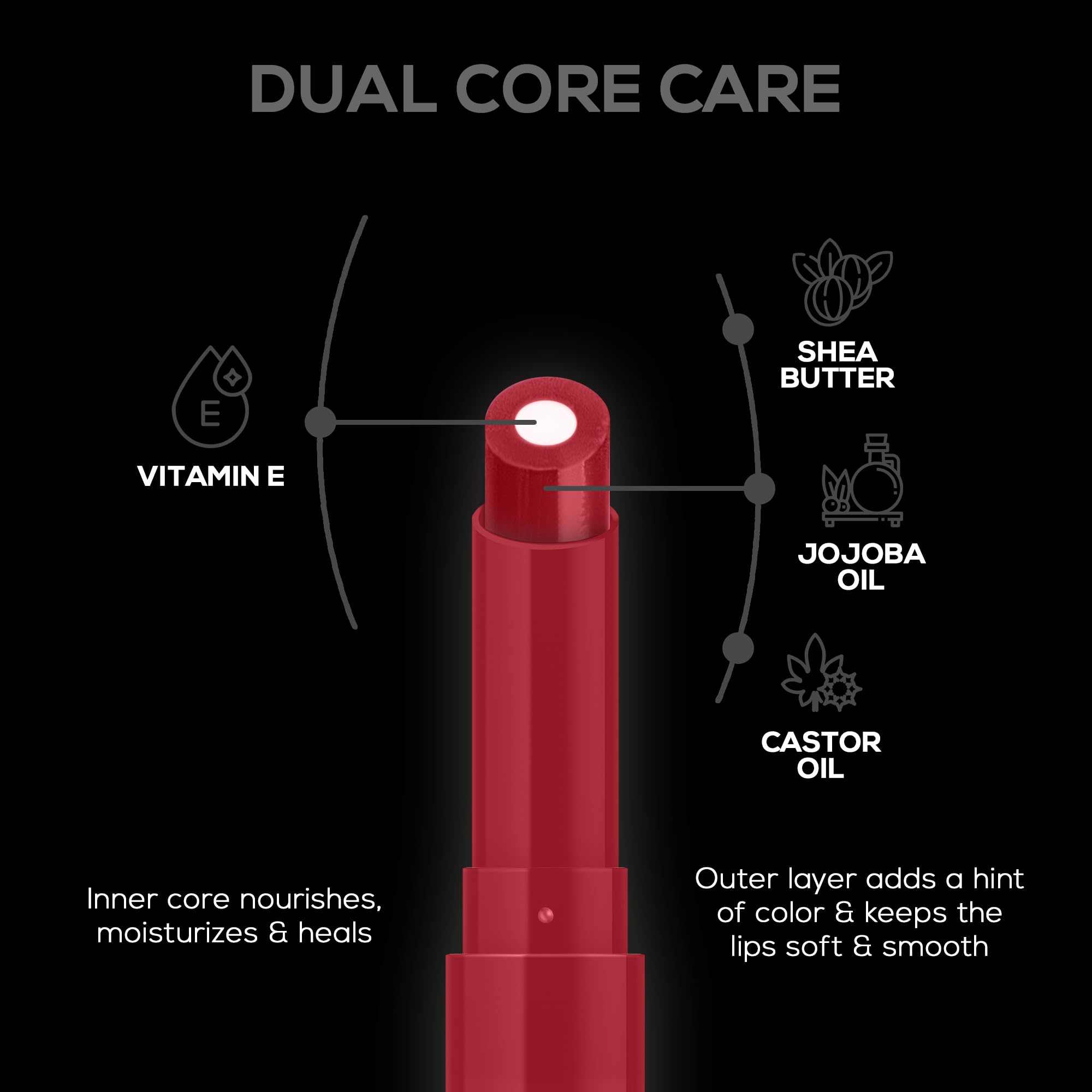 RENEE Lip Fix 3 in 1 Tinted Lip Balm 01 Sorbet 1.6 Gm, Heals, Lightens & Nourishes | Dual Core Care Enriched with Vitamin E, Shea Butter & Jojoba Oil for Dry & Chapped Dry Lips  from RENEE