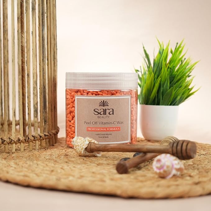 SARA Professional Peel Off Vitamin C Bean Wax | Perfect For Face & Body, 400gm body wax from SARA BEAUTY