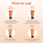 Sara 4-Step Fruit  Orange Facial Kit Perfect Glow Booster & Prevent Acne | All In 1- Cleanser, Scrub, Cream And Mask | All Skin Types | Perfect For Men & Women cleanser from SARA BEAUTY