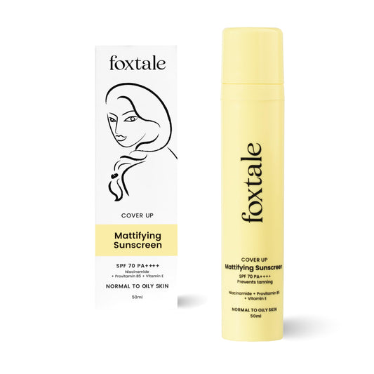Foxtale Niacinamide Matte Sunscreen SPF 70+ PA++++ | No White Cast | Non Greasy | Prevents Tanning | UVA/UVB Protection | Lightweight | Men & Women | For Normal to Oily Skin | 50 ml  from FoxTale