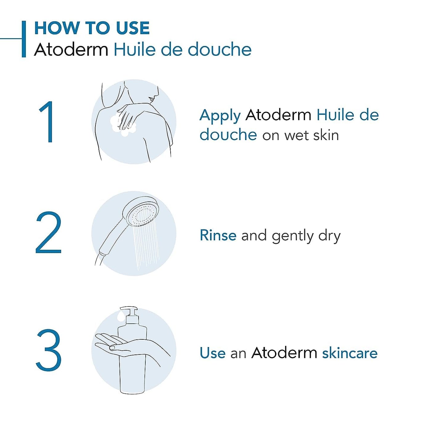 Bioderma Atoderm Huile de douche Anti-iritation Cleaning Oil | 24hrs Hydration | Face and Body Moisturizer | Soothes Discomfort - Dry to Very Dry Sensitive Skin - 200 ml Moisturizer from Bioderma