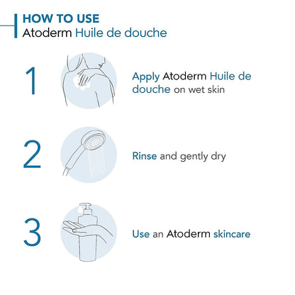 Bioderma Atoderm Huile de douche Anti-iritation Cleaning Oil | 24hrs Hydration | Face and Body Moisturizer | Soothes Discomfort - Dry to Very Dry Sensitive Skin - 200 ml Moisturizer from Bioderma