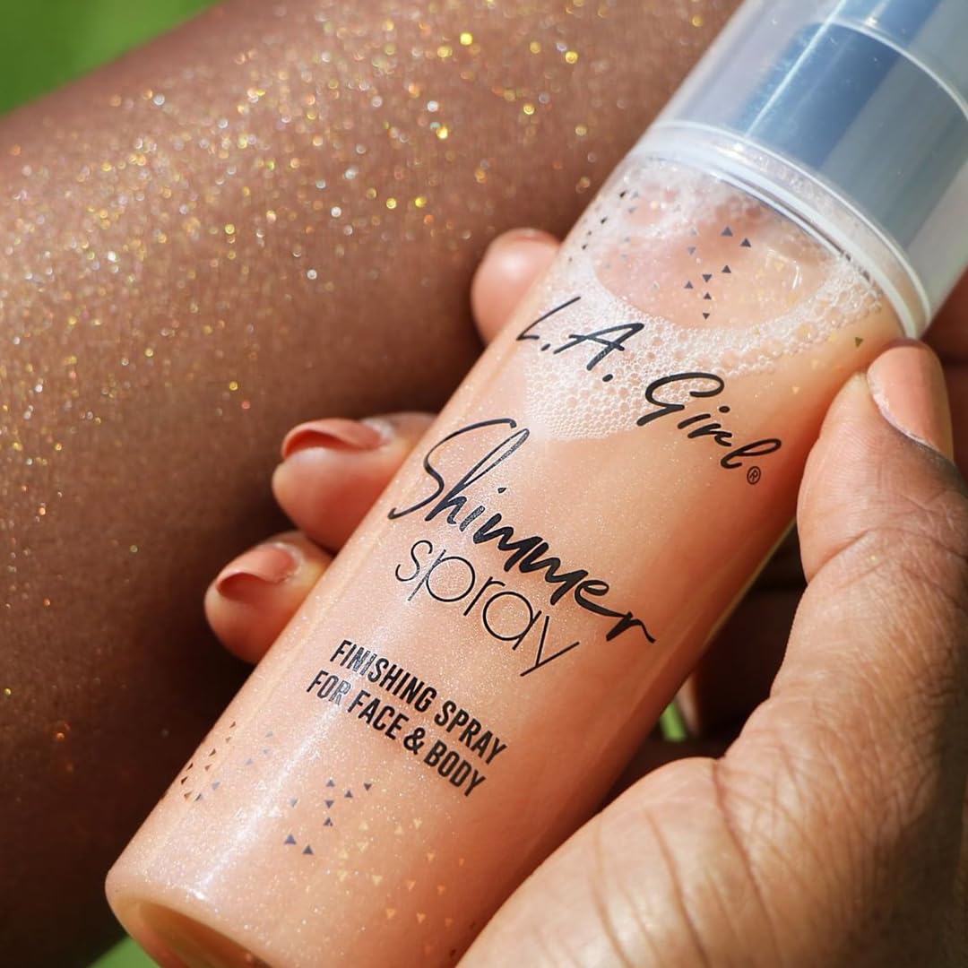 L.A GIRL Women Rose Gold Shimmer Finishing Spray For Face And Body,Brightening & Illuminating Glow,Infused With Pearlescent Shimmer,Specially Formulated For Glowing Skin,Setting Spray For Makeup-80Ml Finishing spray from L.A Girls