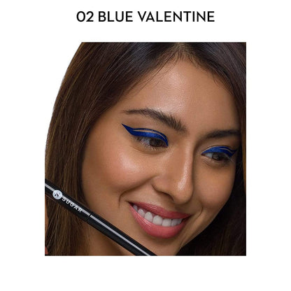 SUGAR Cosmetics Eye Told You So! Smudgeproof Eyeliner - 02 Blue Valentine (Midnight Blue) Intensely Pigmented Liquid, Sweat Proof, Moisture Resistant, Long Lasting, Matte Finish  from SUGAR Cosmetics