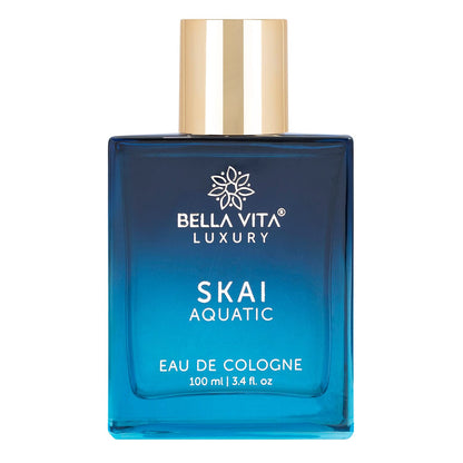 Bella Vita Luxury Skai Aquatic Eau De Cologne Unisex Perfume for Men & Women with Bergamot, Pink Pepper |Long Lasting Aqua EDC Fragrance Scent, 100 Ml perfume from Bella Vita Luxury