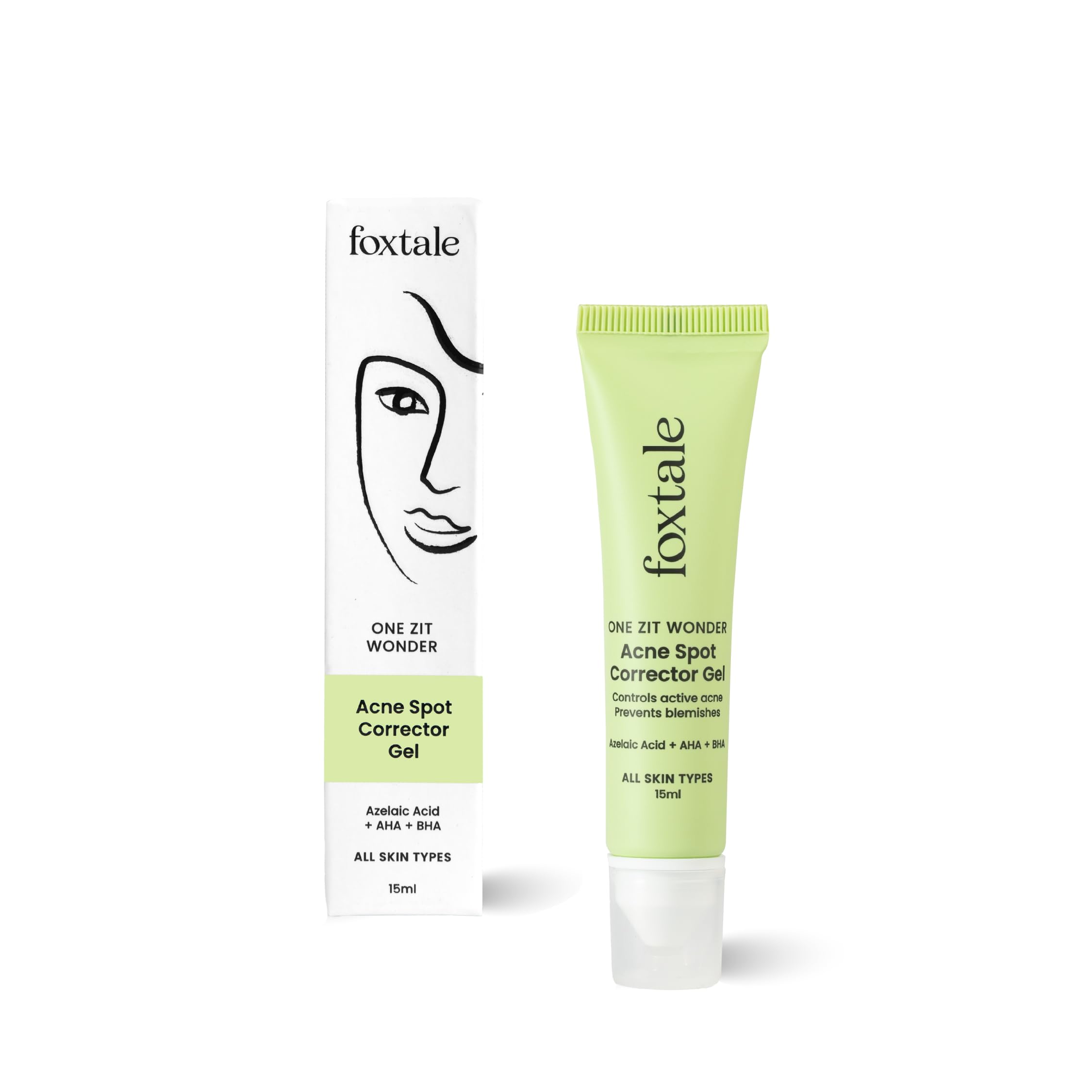 Foxtale Acne Gel| Reduces Pimples Overnight and Prevents Acne Scars| Spot Corrector for Oily, Acne Prone Skin| 2% Azelaic Acid,2% Salicylic Acid, 3% Glycolic Acid, Niacinamide| Men&Women-15ml  from FoxTale